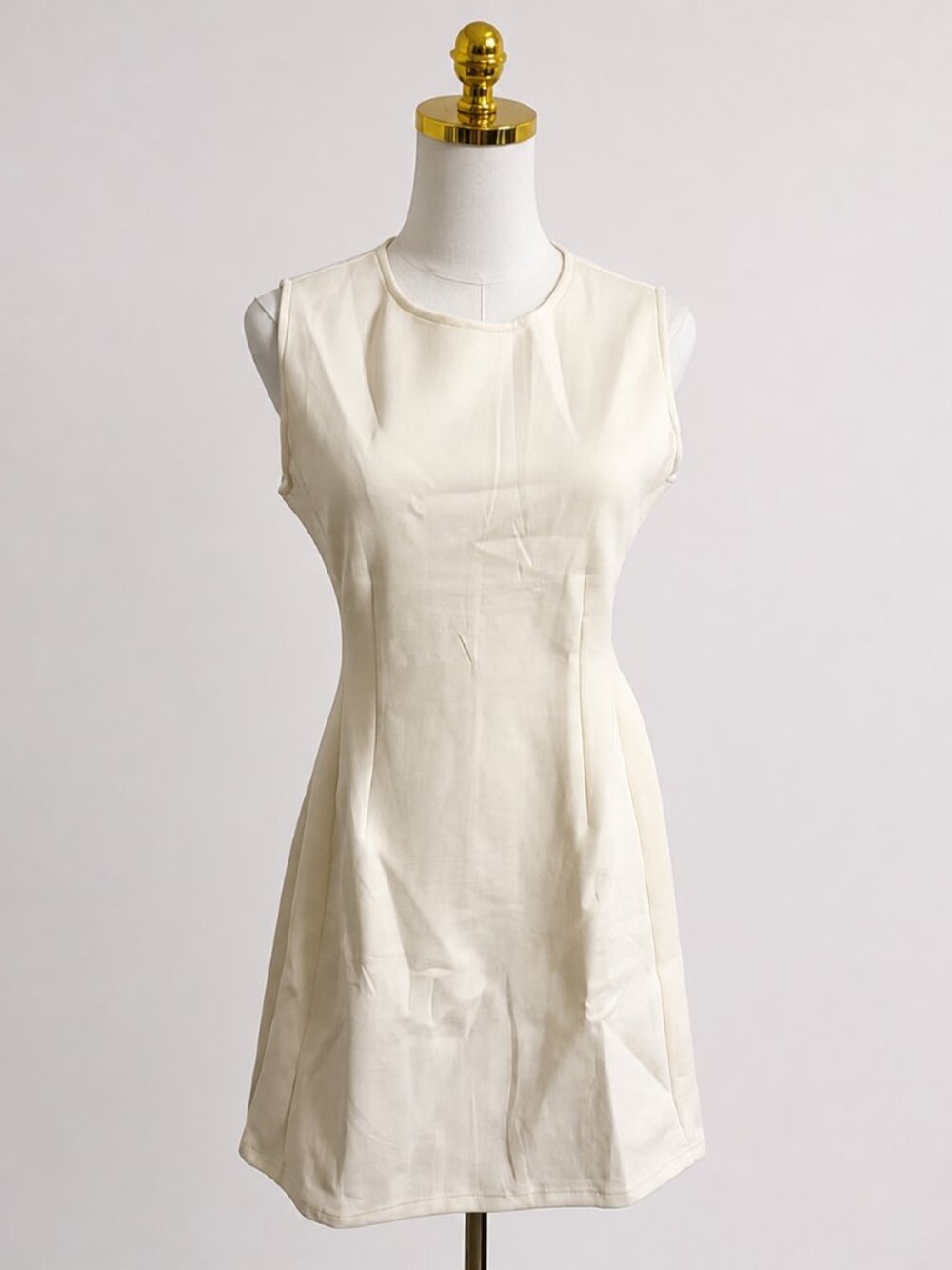 PRETTYGARDEN Beige A-Line Sleeveless Cocktail Dress Size M